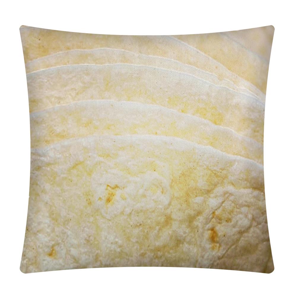 

Snack Tortilla Pattern Linen Pillowcase Square Pillow Cover for Home (9, 501 Original
