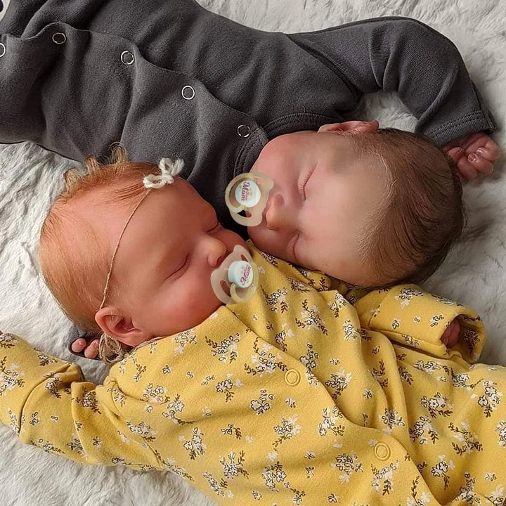 [Baby Twins] 20" Realistic Reborn Baby Doll Girls Wrenley and Khalani Touch So Real Newborn Rebornartdoll® RSAW-Rebornartdoll®