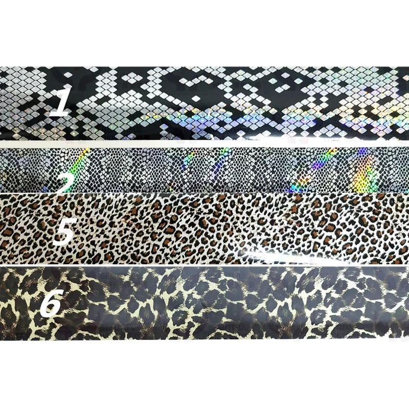 Animal Print Nail Foils Stickers Decal Sliders Transfer Foil Wrap Leopard Nail Art Sticker 10 rolls/box-Nail Inspo