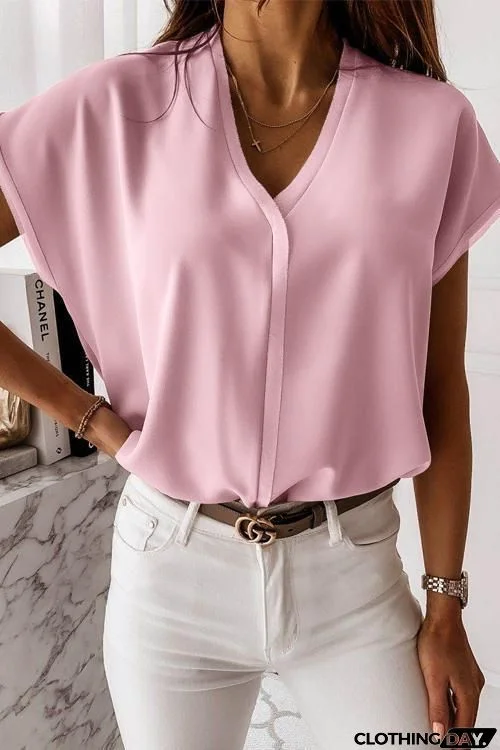 V Neck Bat Blouse