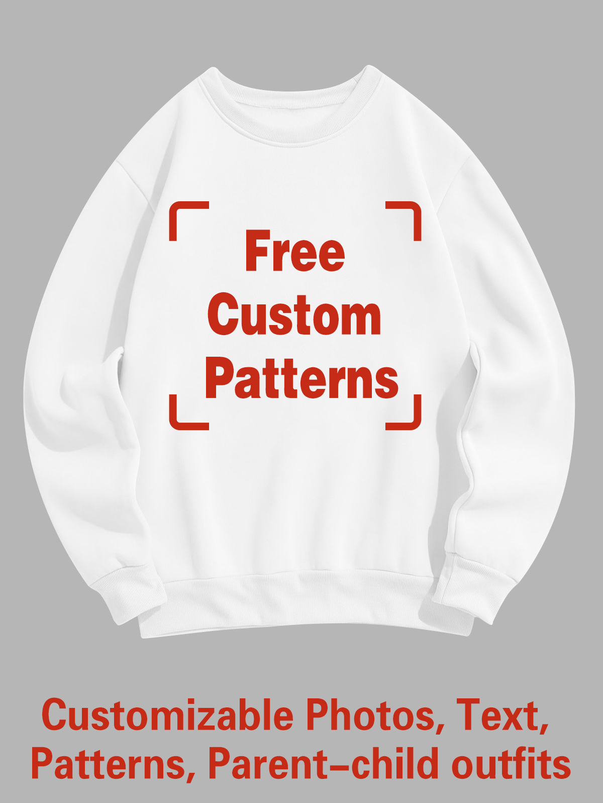 Custom Plus Size Sweatshirt (You Can Upload Pictures, Text, Logo, Etc. To Customize Your Interesting Sweatshirt)