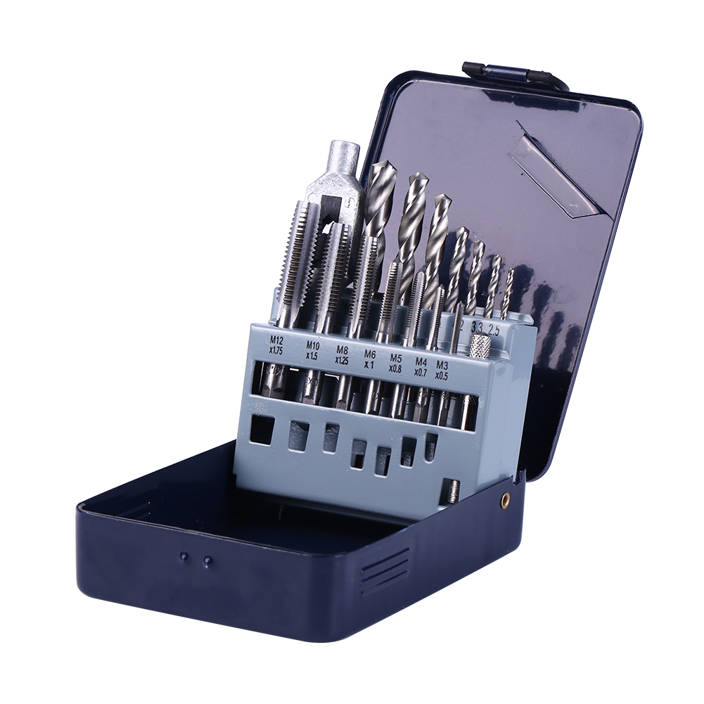 

15pcs Steel Tap Twist Drill Bits Combination Set Power Hand Tapping Tools, 501 Original