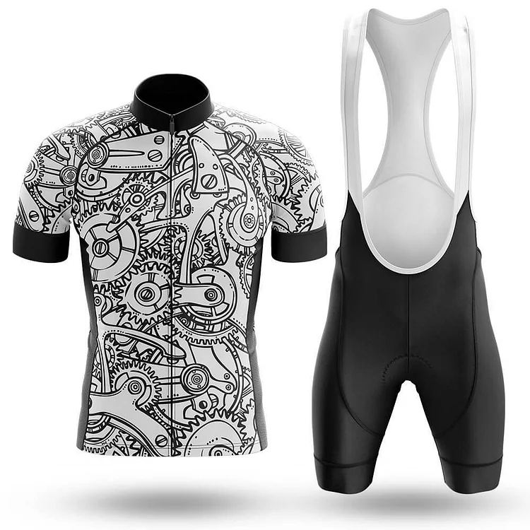 Black White Gears Men's Cycling Kit