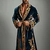 Men's Flannel Baroque Court Style Robe Pajamas by Inlyline