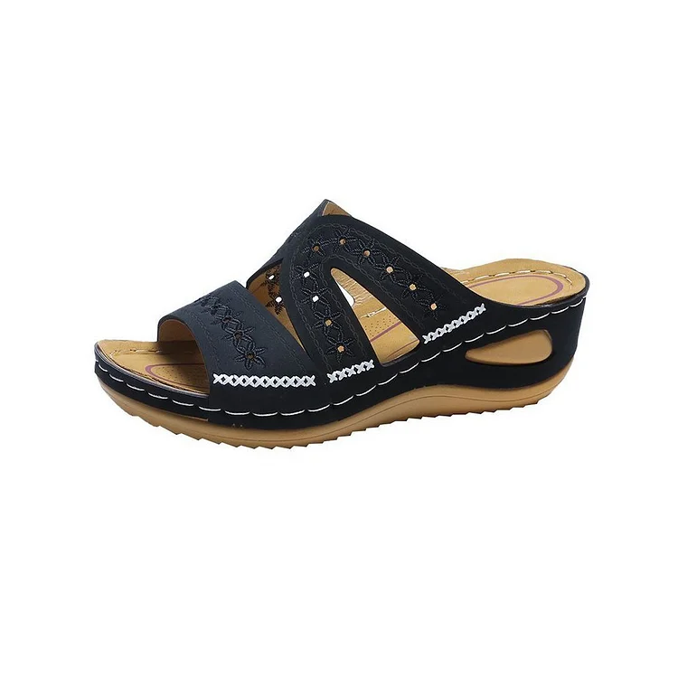 Sale\ black  UK6/39 \Soft Footbed Orthopedic Arch-Support Sandals  Stunahome.com