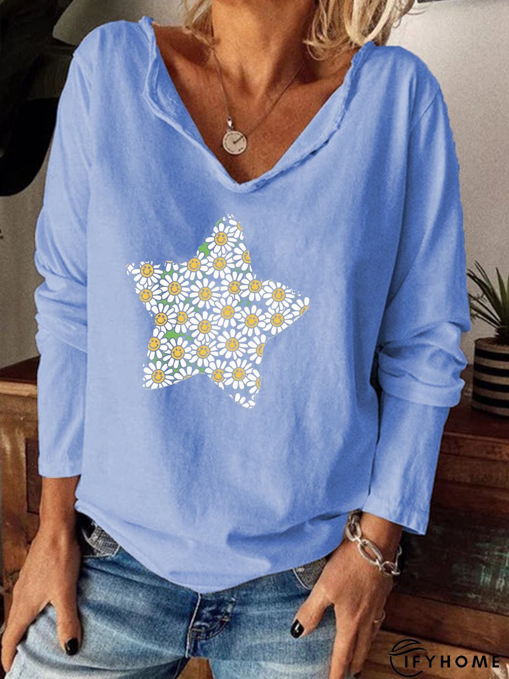 Casual Long Sleeve Printed shirt Top | IFYHOME