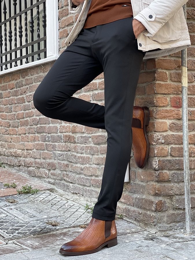 Men's Casual Black Trousers