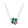 Four-leaf Clover Ladybug Necklace 925 Sterling Silver 