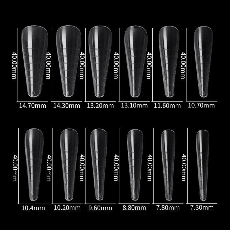 120Pcs/Box Quick Building Mold Nail Tips Dual Form False Nails Clear Manicure Tools for Extension Gel Nail Art-Nail Inspo