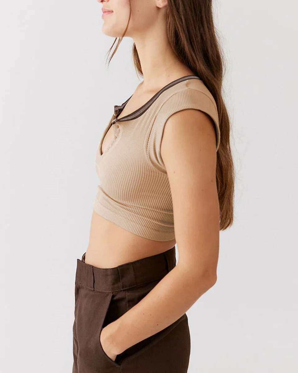 Girl Summer Slim Ultra Short Sexy Babes Top Knitted Thread Spring Autumn Bottom T-Shirt