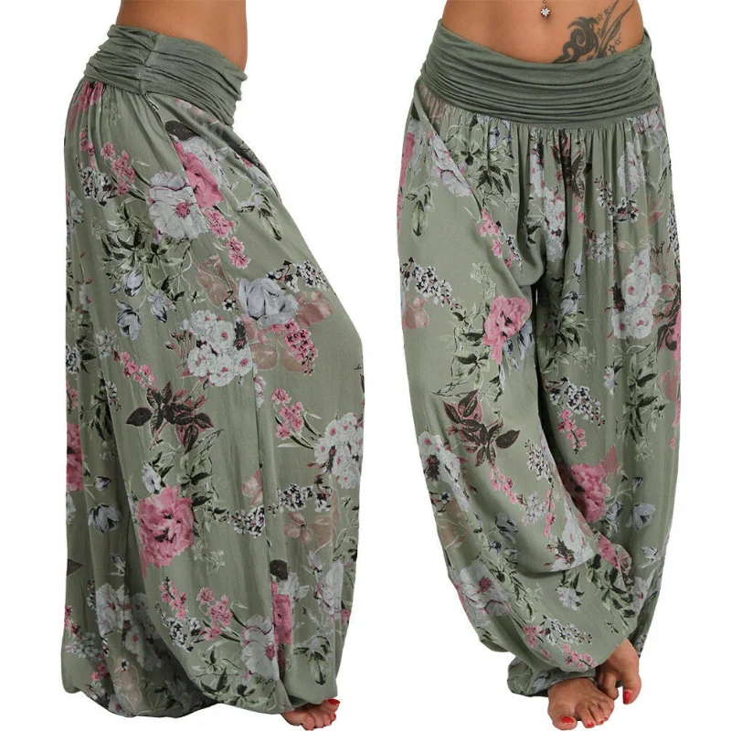 Flowers Printed Ladies Comfortable Harem Casual Pants