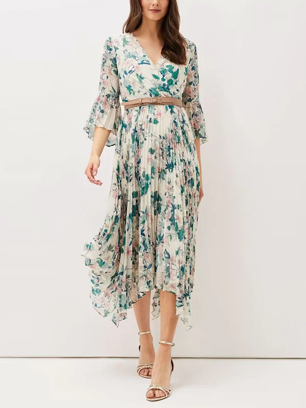 Simple Vacation Beach Chiffon Women's Printed Dress