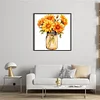 Flowers Full 18CT 2 Strands DIY Stamped Cross Stitch Kits for Beginners Adults Home Wall Decor Cross Stitch Art and Crafts Kits 25x25cm