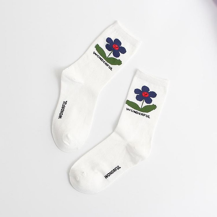 Kawaii Flower Cotton Socks