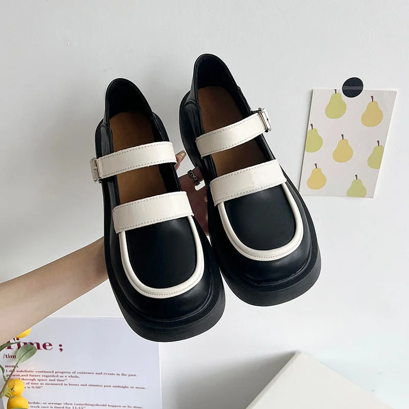 Back To School 2022 Casual Shoes Ladies Japanese Style Mary Janes Sweet Shoes Woman 2022 Summer Elegant Round Toe Platform Shoes Chic
