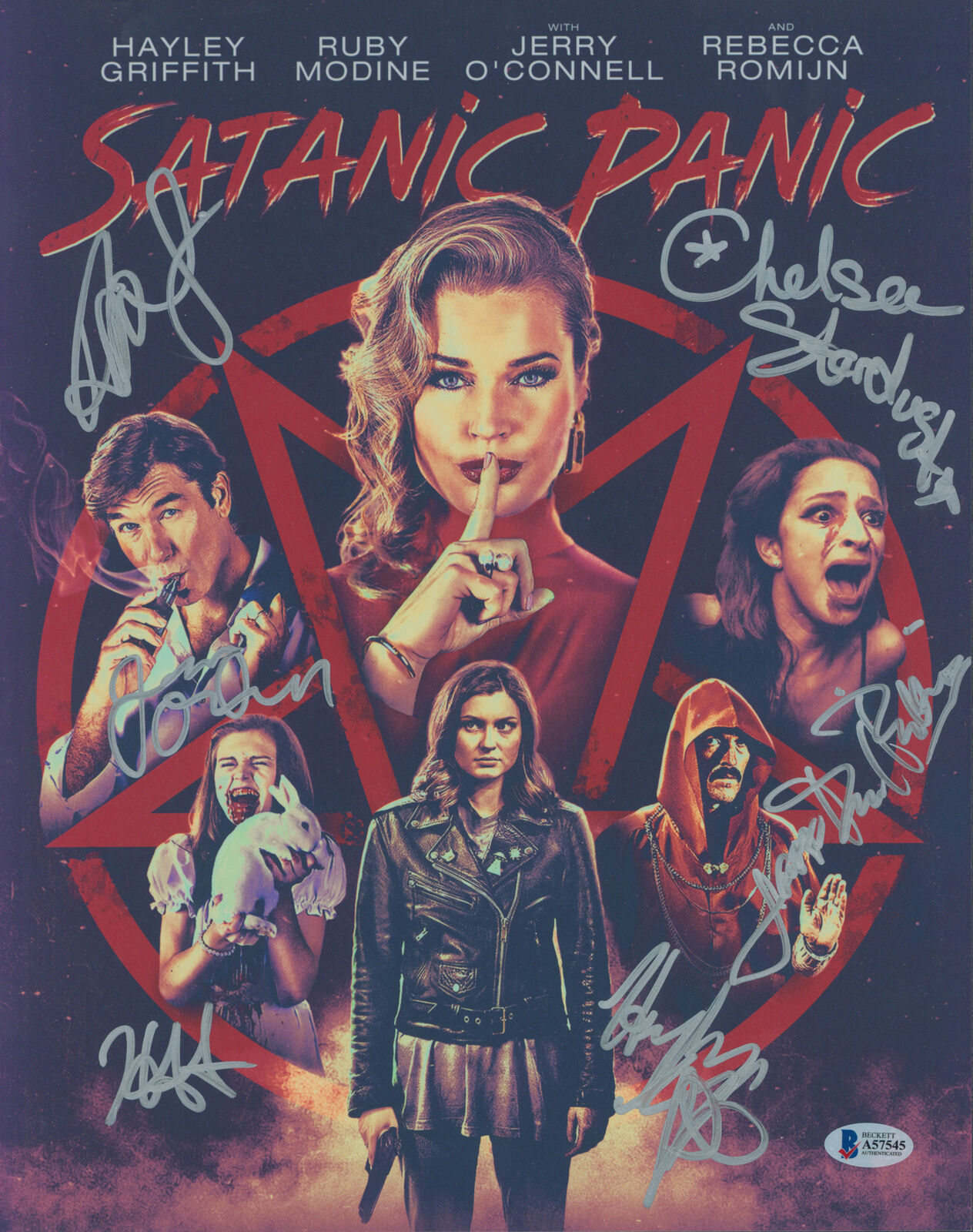 Satanic Panic (6) Griffith, Stardust, O'Connell Signed 11x14 Photo Poster painting BAS #A57545