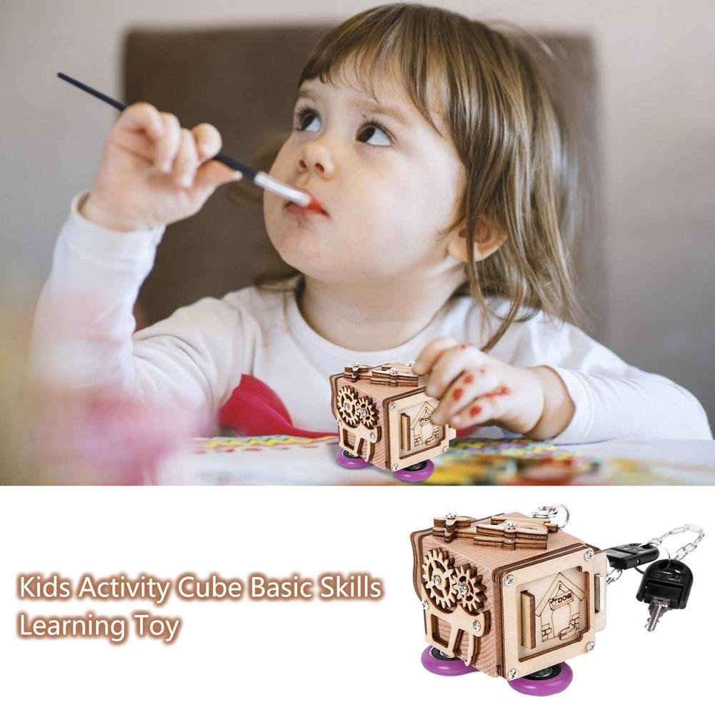 Kids Activity Cube Basic Skills Learning  Six-sided Busy Block