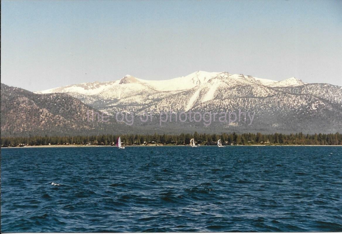 FOUND Photo Poster paintingGRAPH Color CALIFORNIA Original Snapshot VINTAGE Lake Tahoe 15 4 P