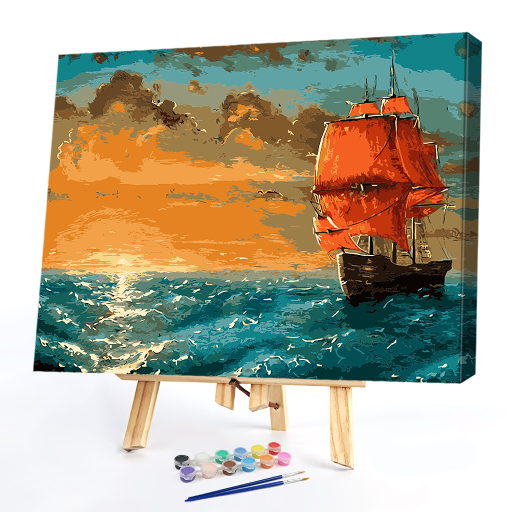 

40x50cm - Paint By Numbers Sailing Boat, 501 Original