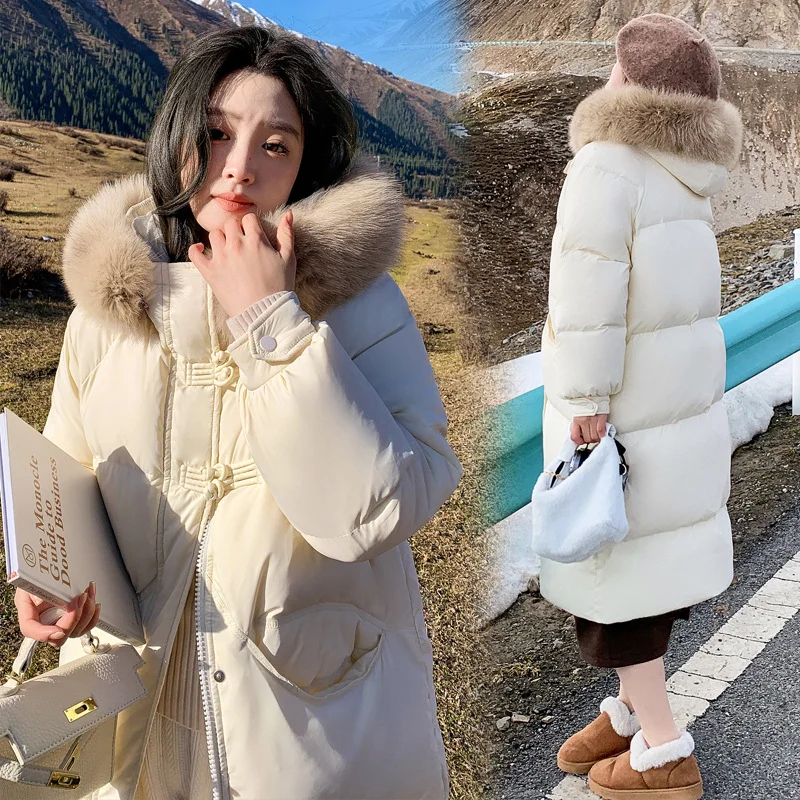 Toloer Milk Yellow Down Cotton Clothes Female Medium Long Style 2024 New Winter Hepburn Wind Cotton-Padded Coat Fashion Plate Button Cotton-Padded Jacket Coat-Outfit Ideas