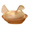 Vintage Hen on Nest Dish with Lid Plastic Chicken-Shaped Candy Dish Tabletop Dessert Plate Snack Bowl for Snacks Dessert Cookies Home Kitchen Office Tabletop Decor