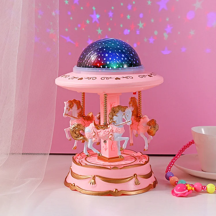 Romantic Carousel Music Box Star Light