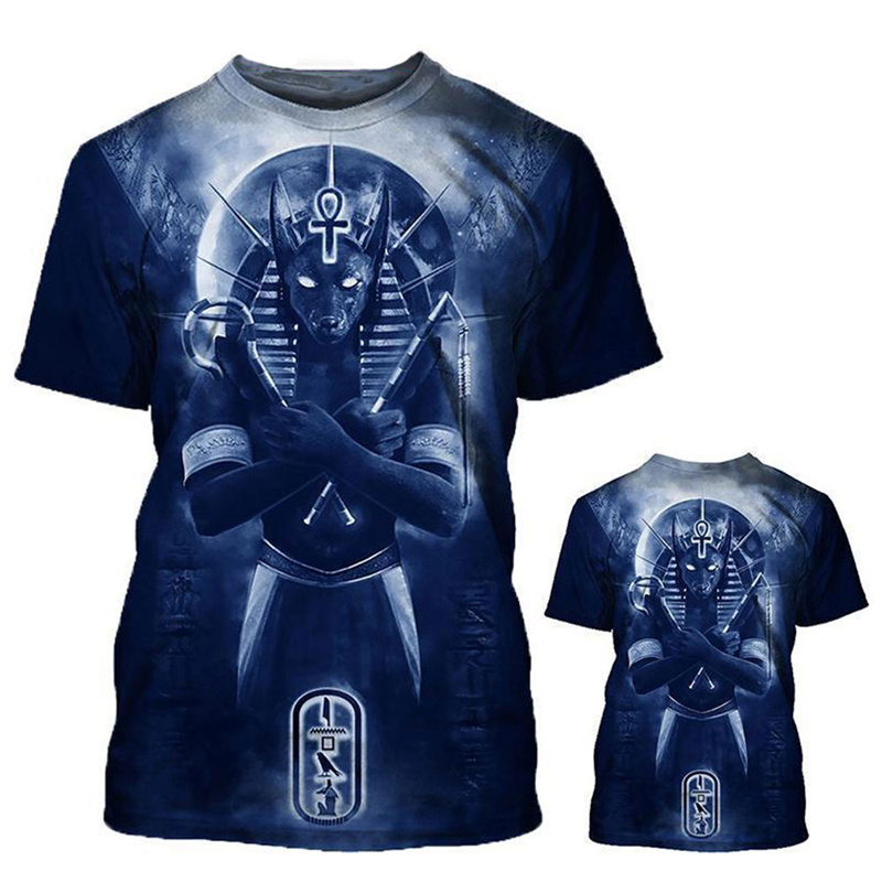 Getjiida Anubis, The Ancient Egyptian God of Death graphic t shirts Summer Fashion Casual streetwear 3D Printed quick-drying t-shirt Tops