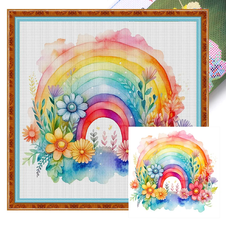 Rainbow (50*50cm) 11CT Stamped Cross Stitch gbfke