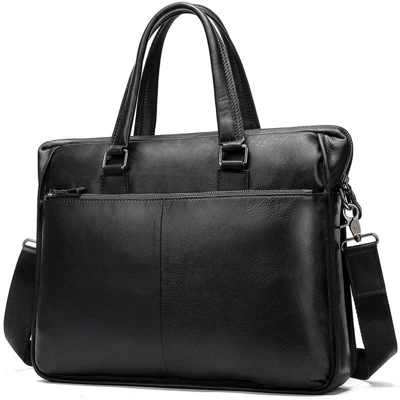 Men's Business Leather Large Capacity Fashion Casual Handbag Waterproof Crossbody Bag