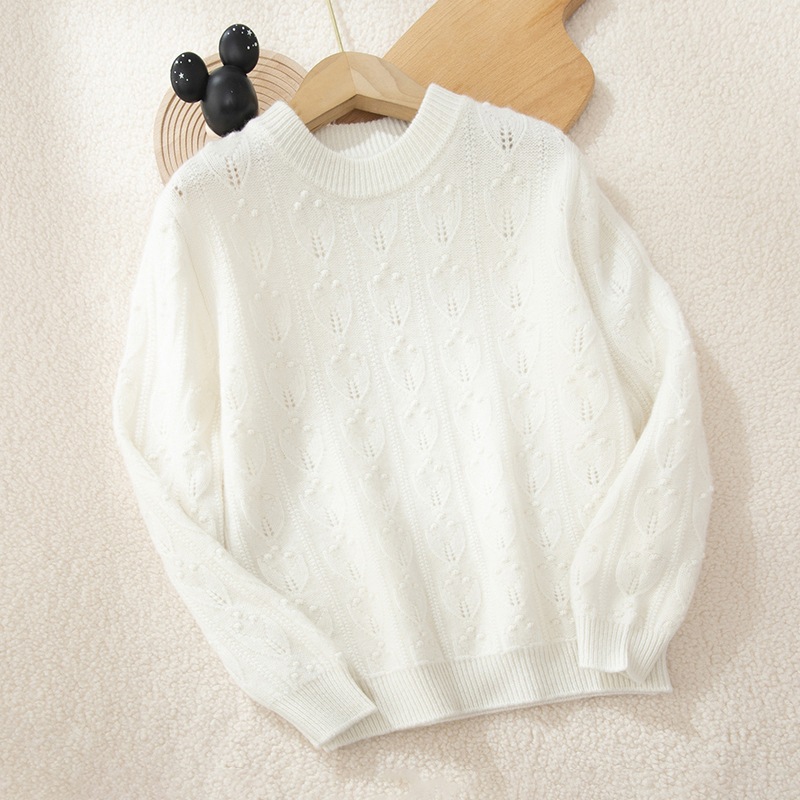 Perforated Design Kids Cashmere Sweater REAL SILK LIFE