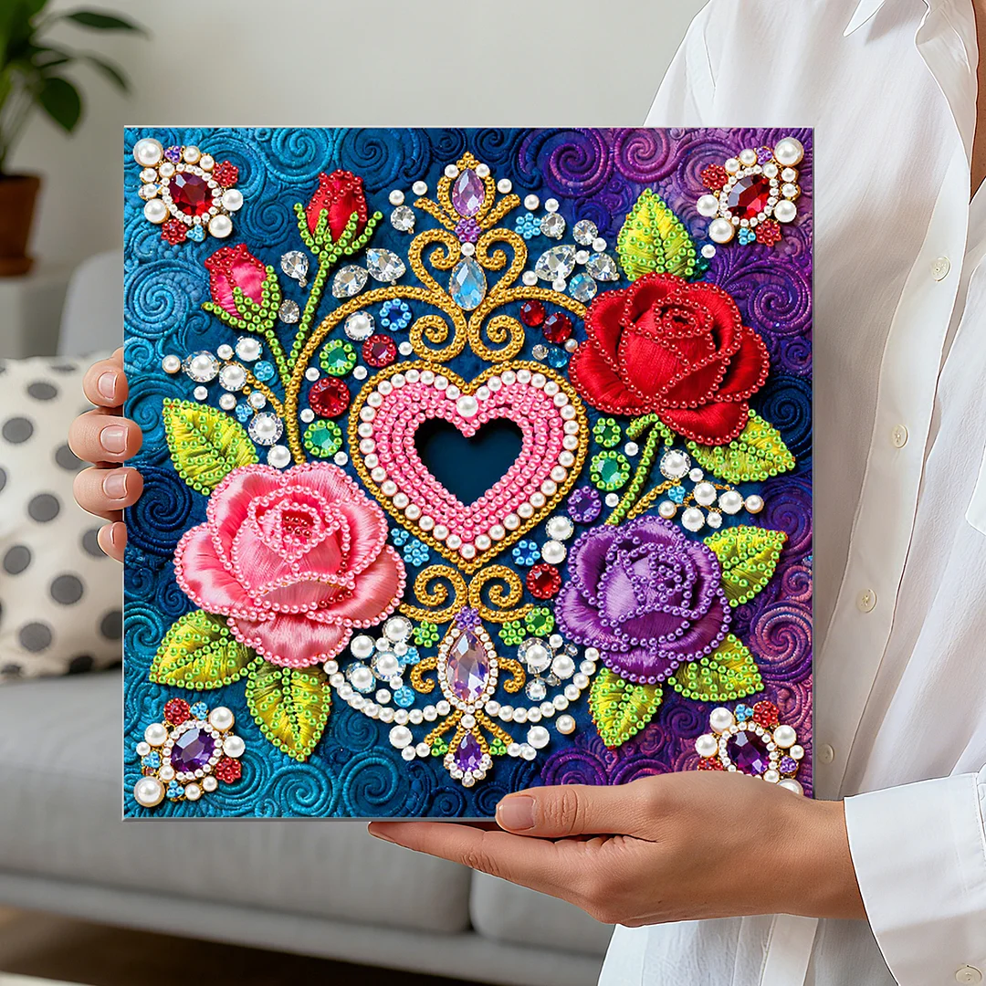 Flower Art Diamond Painting Kit for Adults Home Decor 25x25cm With Frame