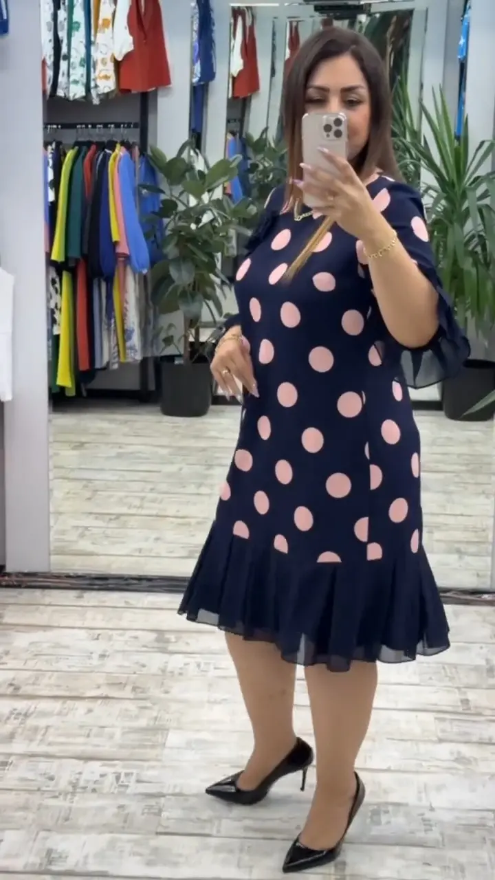 Vestido de menina patchwork plissado com bolinhas