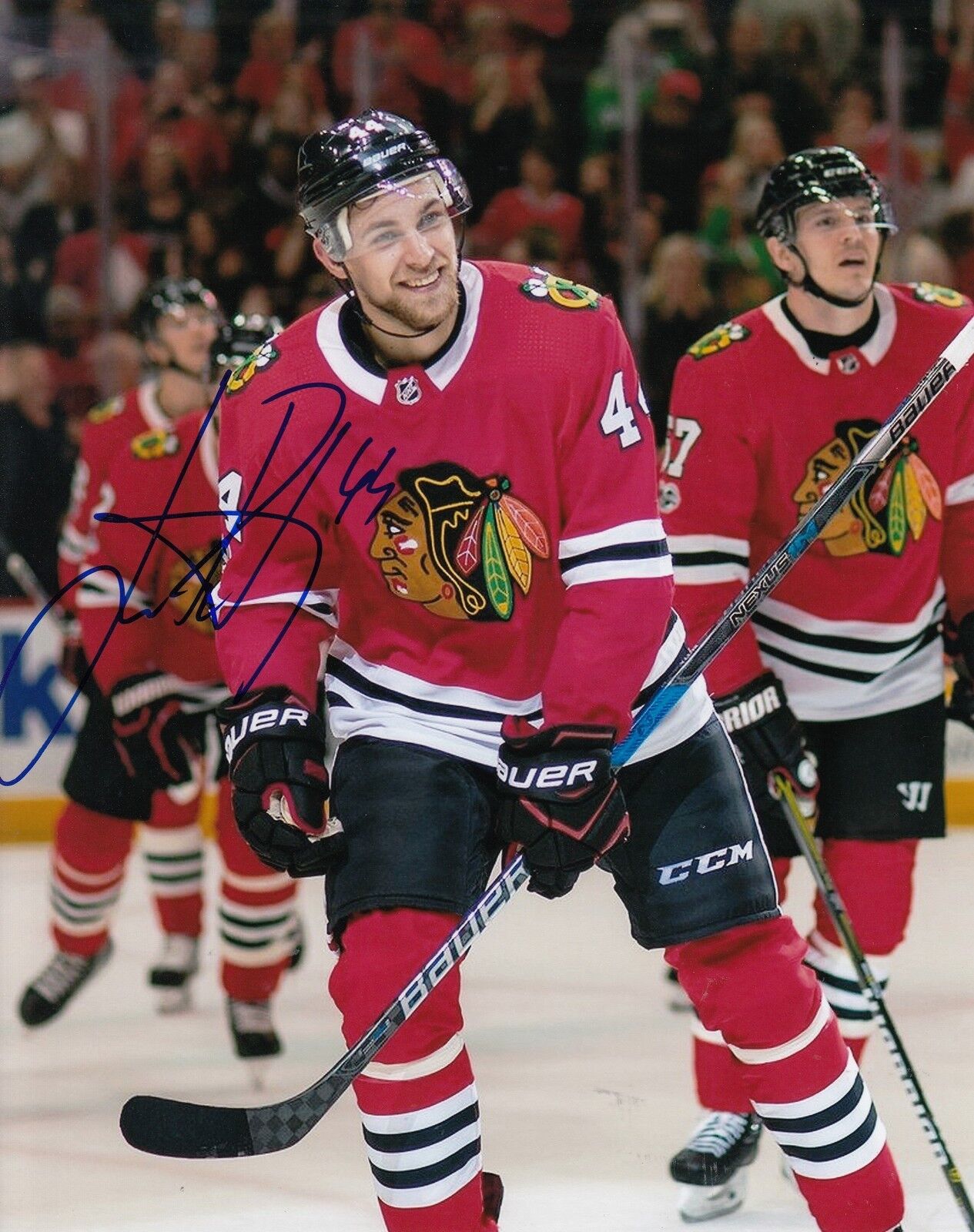 JAN RUTTA signed (CHICAGO BLACKHAWKS) autograph HOCKEY 8X10 Photo Poster painting W/COA #3