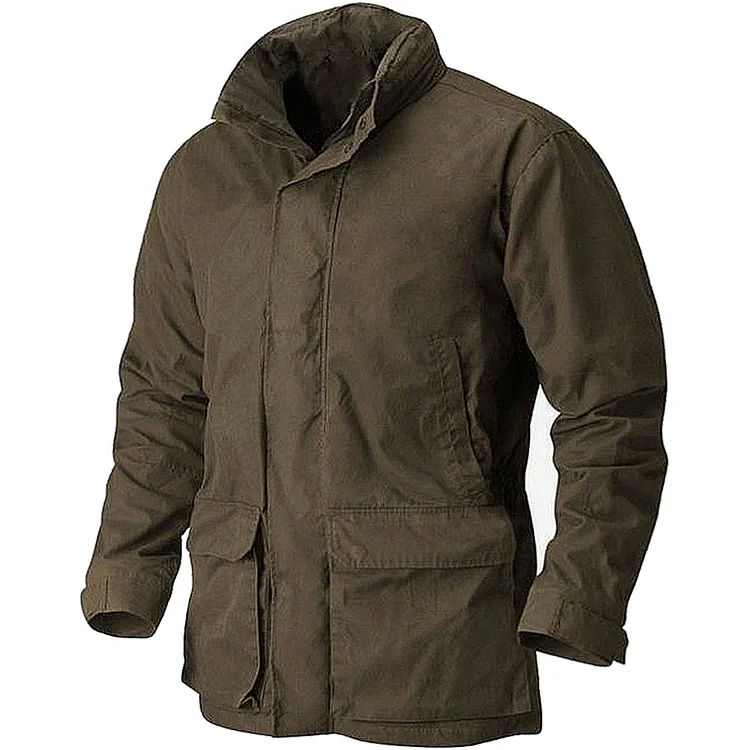 Women's Retro Full Zipper Pocket Mid Length Stand Collar Jacket