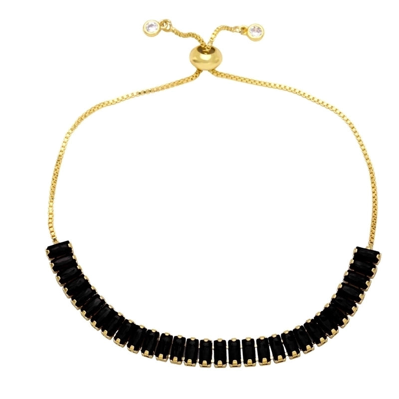 Fashion Simple Colorful Zircon Inlaid Copper Bracelet