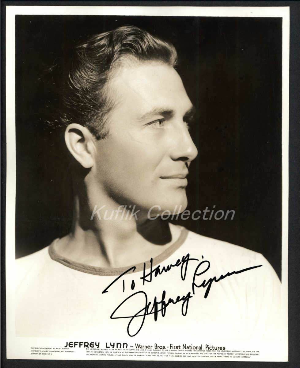 Jeffrey Lynn - Signed Vintage Celebrity Autograph Photo Poster painting - The roaring Twenties