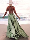 Halter-neck Backless Waisted Maxi Dress