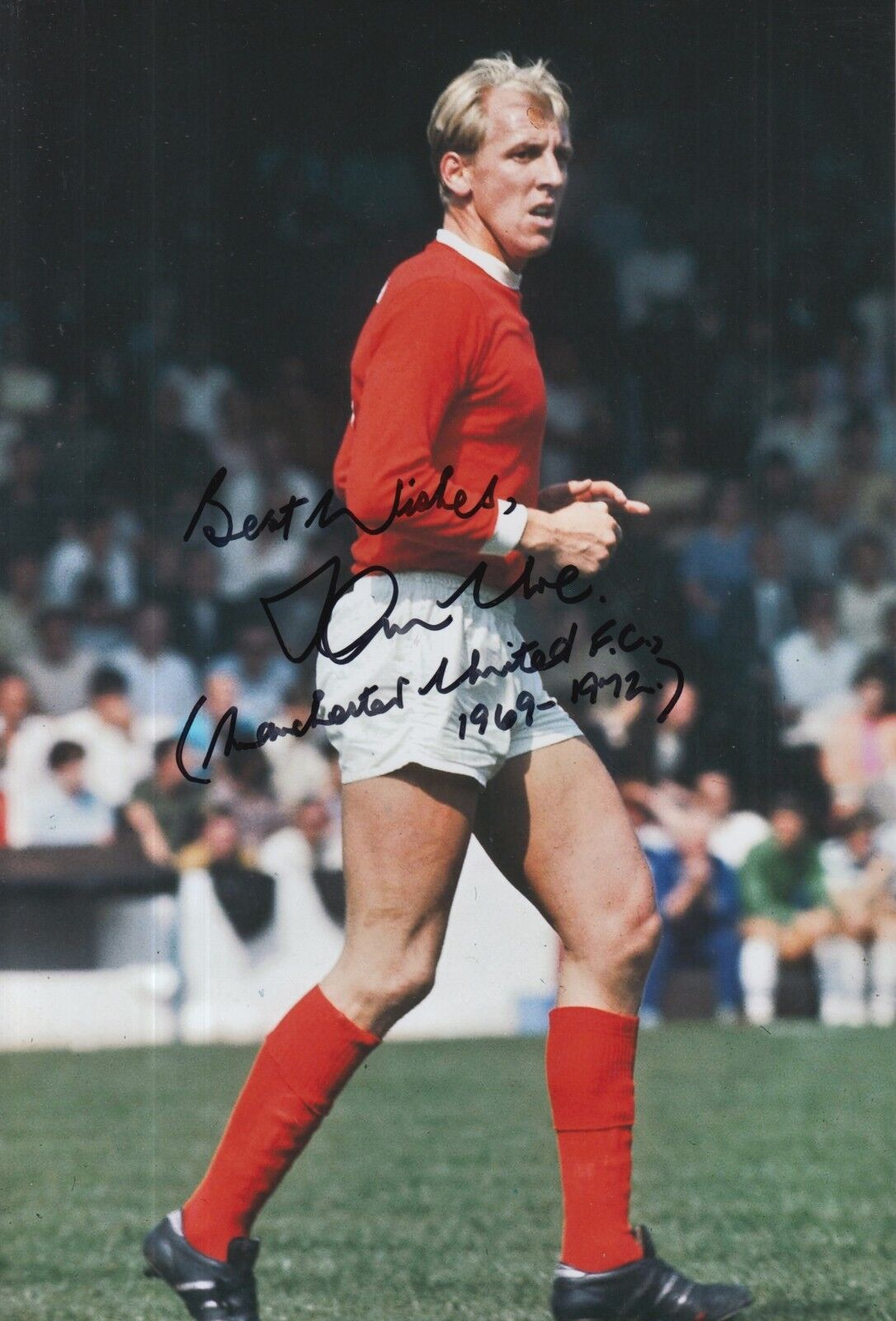 Ian Ure Hand Signed Manchester United 12x8 Photo Poster painting 1.