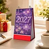 Butterfly Flowers Diamond Art Monthly Flip Tabletop Calendar January 2027 - December 2027 Small Desktop Calendar Planner for Living Room Bedroom Office Desk Gift Giving