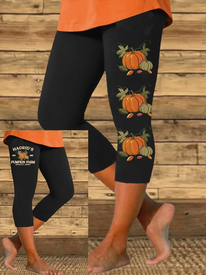 Women's Hagrid&rsquo;s Pumpkin Patch Printed Casual Leggings 