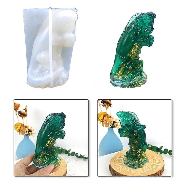 3D Lizard Ornament Resin Mold CrazyMold
