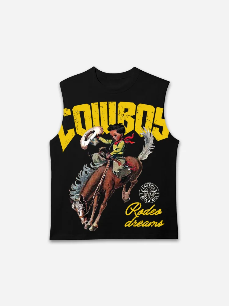 Cowboy Rodeo Dreams Print Tank Top