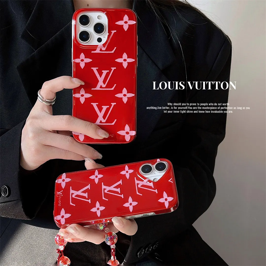 Red Louis Vuitton Monogram Elegant Bracelet Pendant Apple iPhone Cases