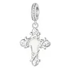925 Sterling Silver Luminescent Retro Cross Pendant Charm