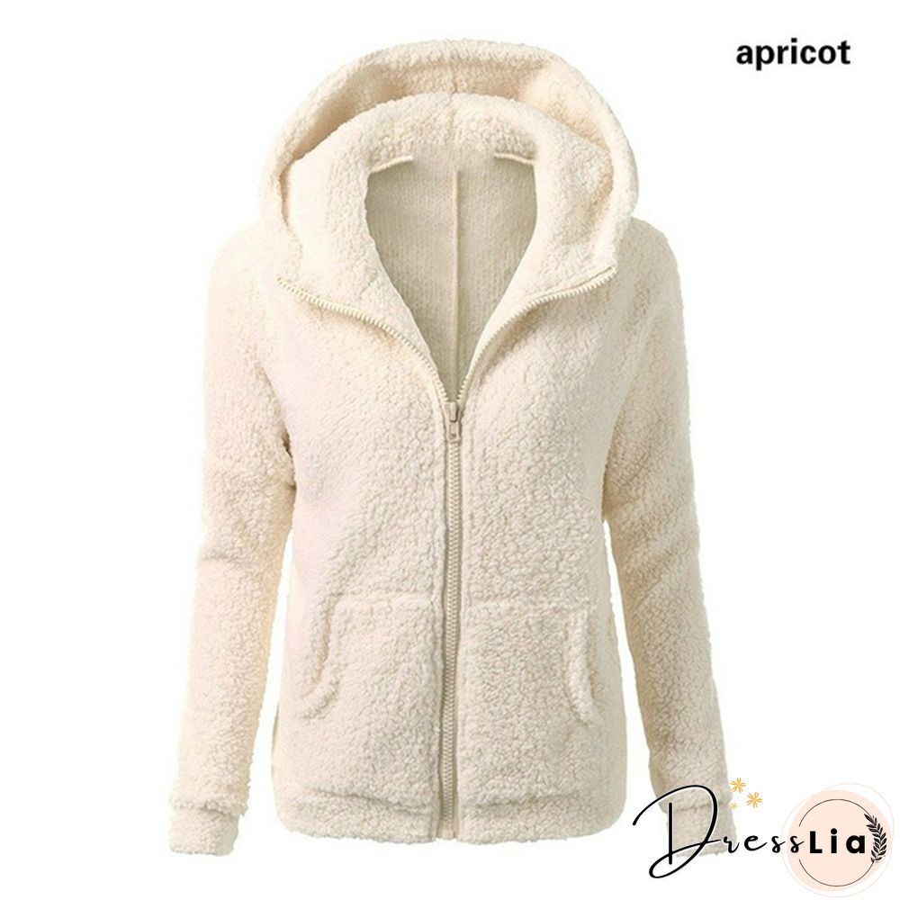 Woman Clothes Warm Autumn Winter Thicken Fleece Coat Zip Up Hooded Slim Parka Jacket Overcoat Woman Hoodie Plus SizeS-5XL