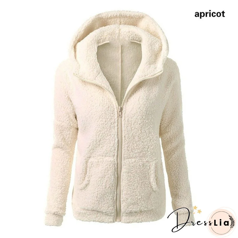 Woman Clothes Warm Autumn Winter Thicken Fleece Coat Zip Up Hooded Slim Parka Jacket Overcoat Woman Hoodie Plus SizeS-5XL