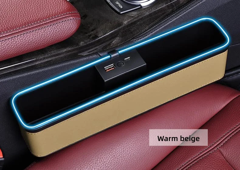 Colorful LED light car gap storage box