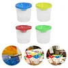 Spill Proof Paint Cups with Colored Lids Paint Brush Cleaner Cup Reusable for Artist Watercolor Painting Art Crafts Supplies (40Pcs Four Colors)