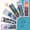 14CT 2 Strands Cross Stitching Bookmark Kit 6PCS Single-Sided Stamped Embroidery Page Marker Set Vintage Stamped Cross Stitch Page Charm for Teachers Bookworms Women Readers (Mountain Scenery)