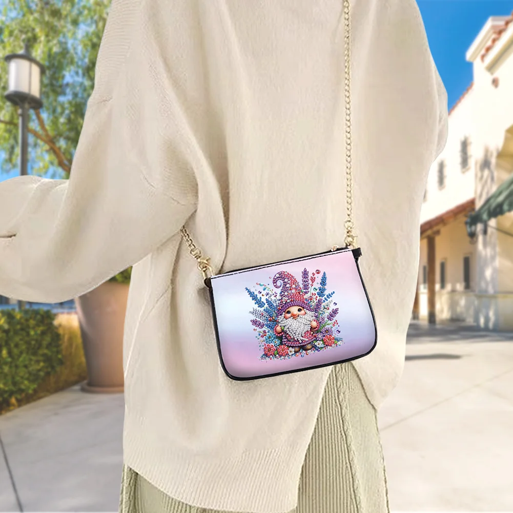 Lavender Fairy Diamond Painting Coin Chain Purse 5D Diamond Handmade Chain Bag